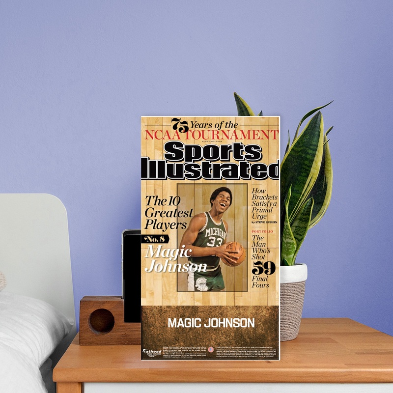 Magic Johnson – March 2013 Sports Illustrated Cover – Mini Stand Out – Official NCAA – Michigan State Spartans – Cardstock Cutout