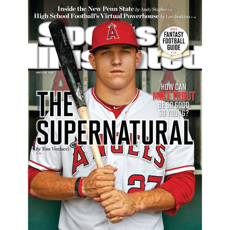 Mike Trout – August 2012 Sports Illustrated Cover – Peel & Stick Poster – Official MLB – Los Angeles Angels – Reusable Vinyl Wall Decal