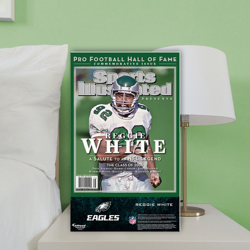 Reggie White – July 2006 Hall of Fame Commemorative Sports Illustrated Cover – Mini Stand Out – Official NFL – Philadelphia Eagles – Cardstock Cutout