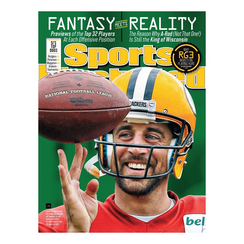 Aaron Rodgers – August 2013 Sports Illustrated Cover – Peel & Stick Poster – Official NFL – Green Bay Packers – Reusable Vinyl Wall Decal