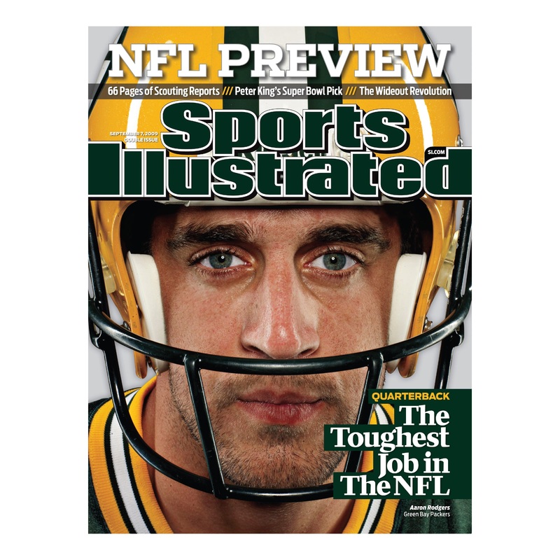 Aaron Rodgers – September 2009 Sports Illustrated Cover – Peel & Stick Poster – Official NFL – Green Bay Packers – Reusable Vinyl Wall Decal