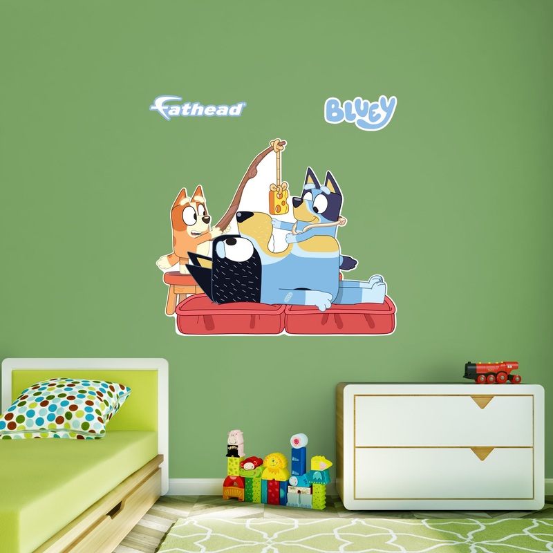 Bandit, Bluey, Bingo – Bluey – RealBig Hospital Cheese Icon Collection – Official BBC – Reusable Vinyl Wall Decals