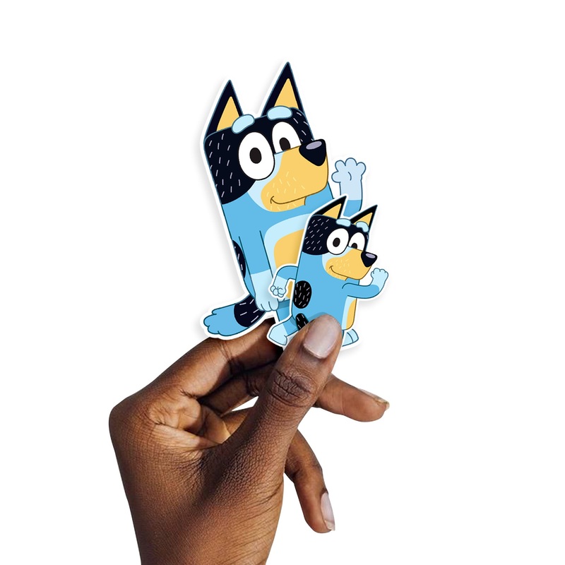 Bluey – 5 Character Minis (Mixed Sizes) – Official BBC – Bandit – Reusable Vinyl Decals