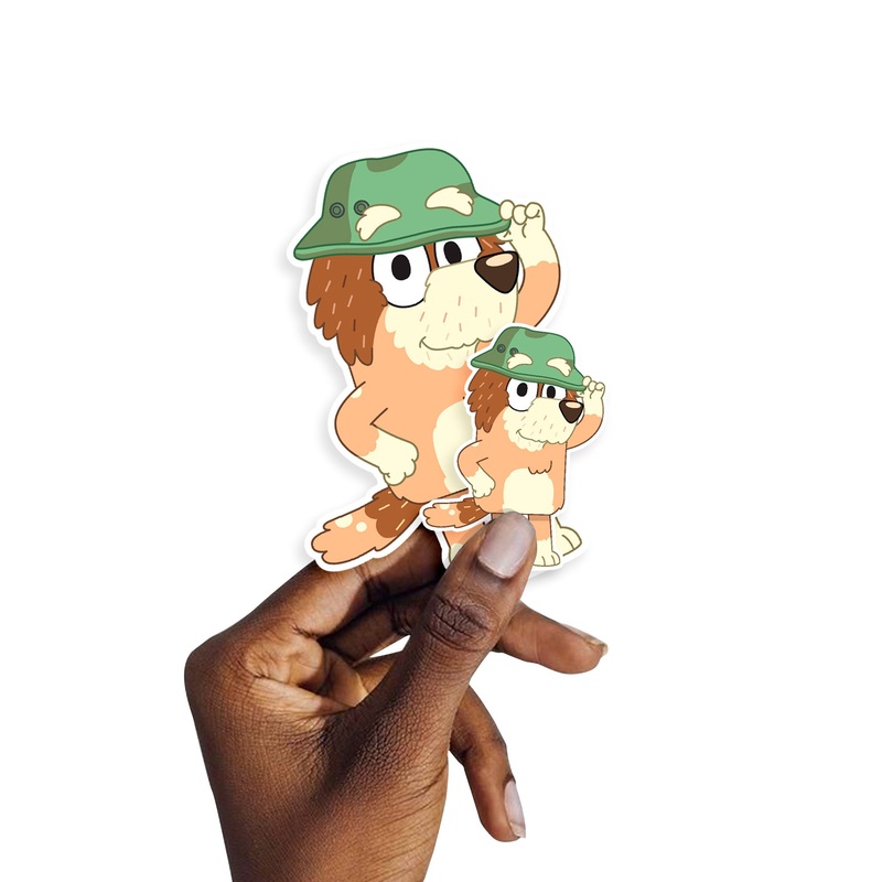 Bluey – 5 Character Minis (Mixed Sizes) – Official BBC – Grandad – Reusable Vinyl Decals