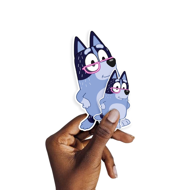 Bluey – 5 Character Minis (Mixed Sizes) – Official BBC – Nanna – Reusable Vinyl Decals