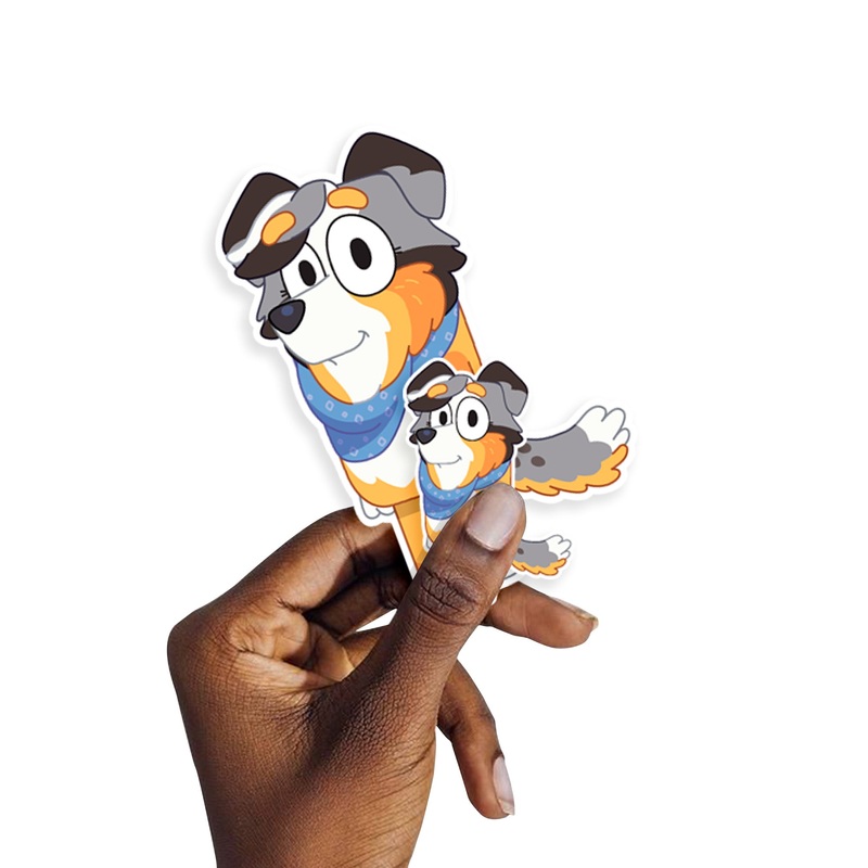 Calypso – 5 Character Minis (Mixed Sizes) – Official BBC – Bluey – Reusable Vinyl Decals