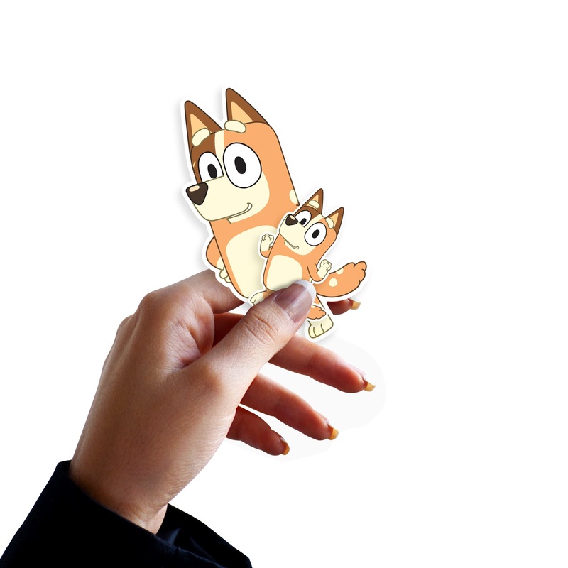 Chilli – 5 Character Minis (Mixed Sizes) – Official BBC – Bluey – Reusable Vinyl Decals