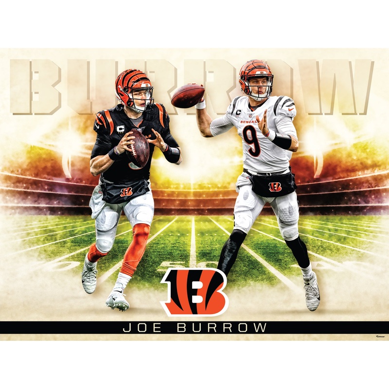 Joe Burrow – Icon Series – Peel & Stick Poster – Official NFL – Cincinnati Bengals – Reusable Vinyl Wall Decal