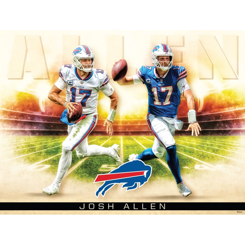 Josh Allen – Icon Series – Peel & Stick Poster – Official NFL – Buffalo Bills – Reusable Vinyl Wall Decal