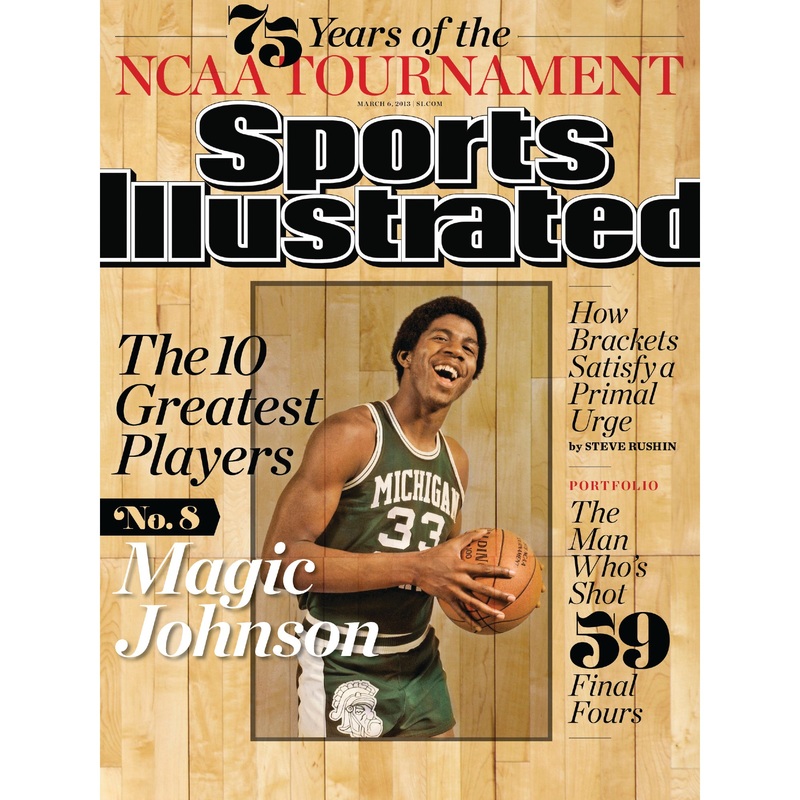 Magic Johnson – March 2013 Sports Illustrated Cover – Peel & Stick Poster – Official NCAA – Michigan State Spartans – Reusable Vinyl Wall Decal