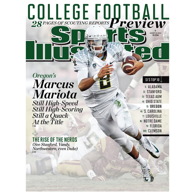 Marcus Mariota – August 2013 Sports Illustrated Cover – Peel & Stick Poster – Official NCAA – Oregon Ducks – Reusable Vinyl Wall Decal