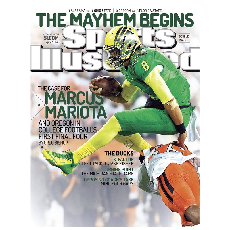 Marcus Mariota – December 2014 Sports Illustrated Cover – Peel & Stick Poster – Official NCAA – Oregon Ducks – Reusable Vinyl Wall Decal