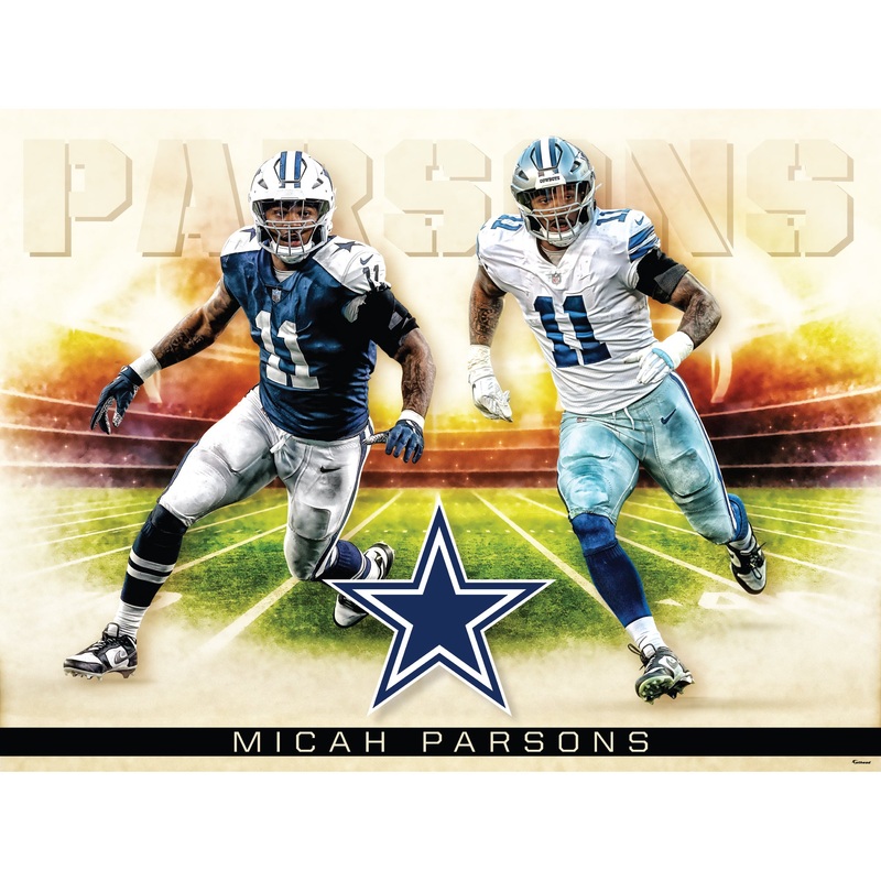 Micah Parsons – Icon Series – Peel & Stick Poster – Official NFL – Dallas Cowboys – Reusable Vinyl Wall Decal