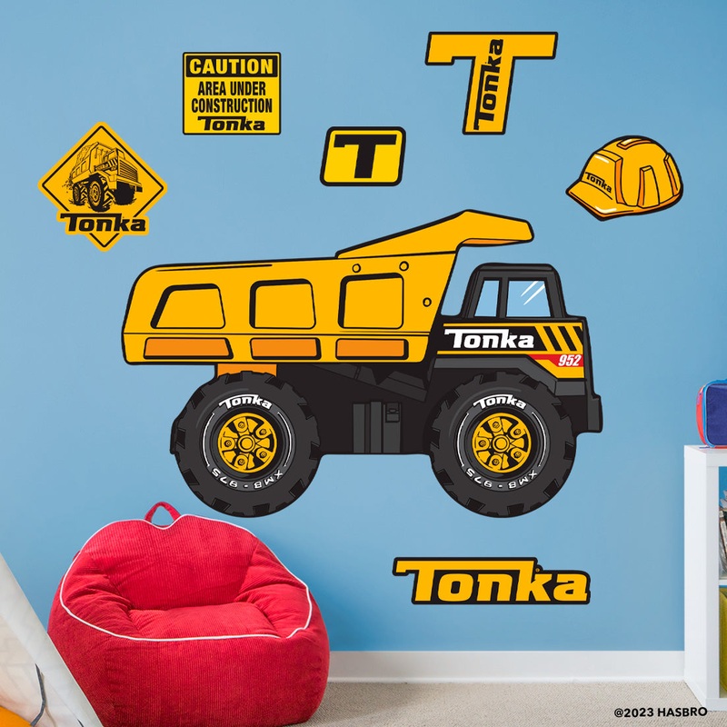 Mighty Dump Truck – RealBig Classic Collection – Official Hasbro – Reusable Vinyl Wall Decals
