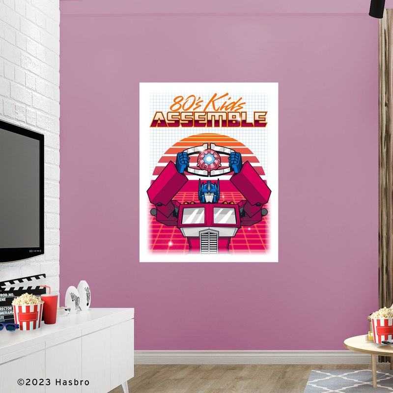 Optimus Prime – 80s Kids – Peel & Stick Poster – Official Hasbro – Transformers Classic – Reusable Vinyl Wall Decal
