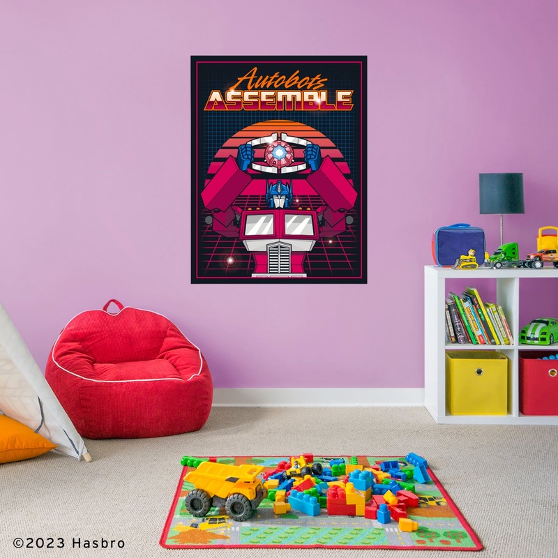 Optimus Prime – Peel & Stick Poster – Official Hasbro – Transformers – Reusable Vinyl Wall Decal