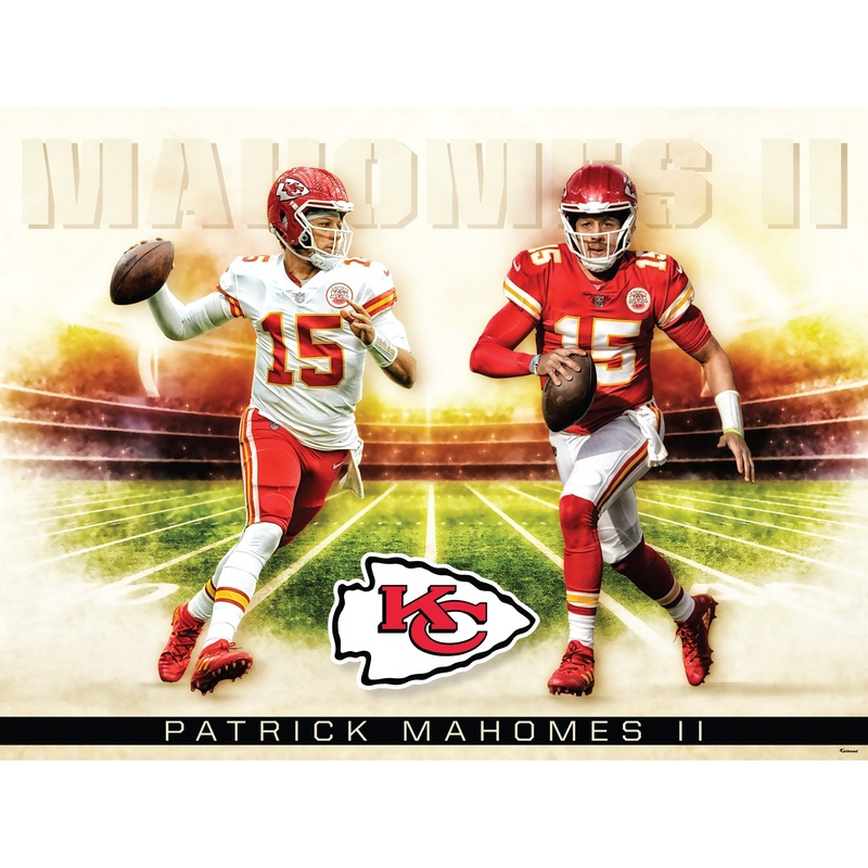 Patrick Mahomes II – Icon Series – Peel & Stick Poster – Official NFL – Kansas City Chiefs – Reusable Vinyl Wall Decal