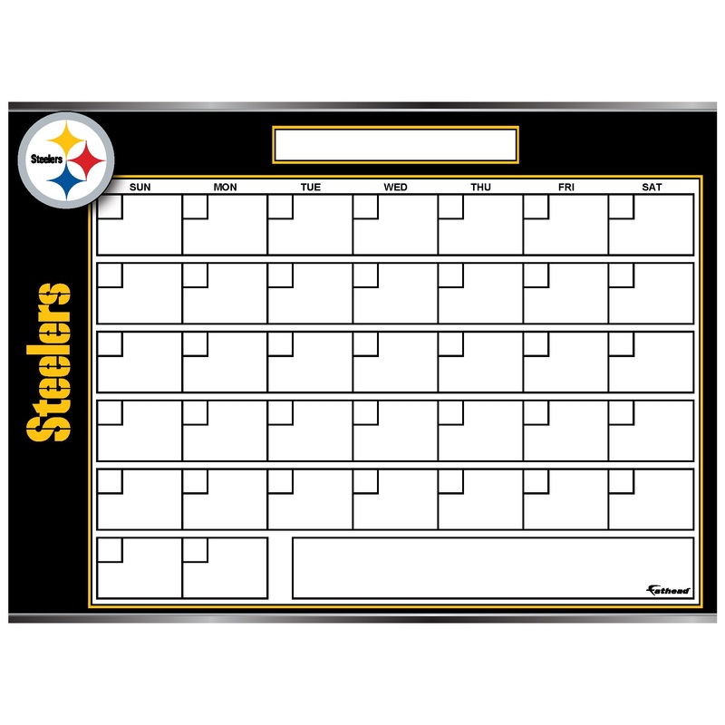 Pittsburgh Steelers – Dry Erase Calendar – Official NFL – Reusable Vinyl Wall Decal
