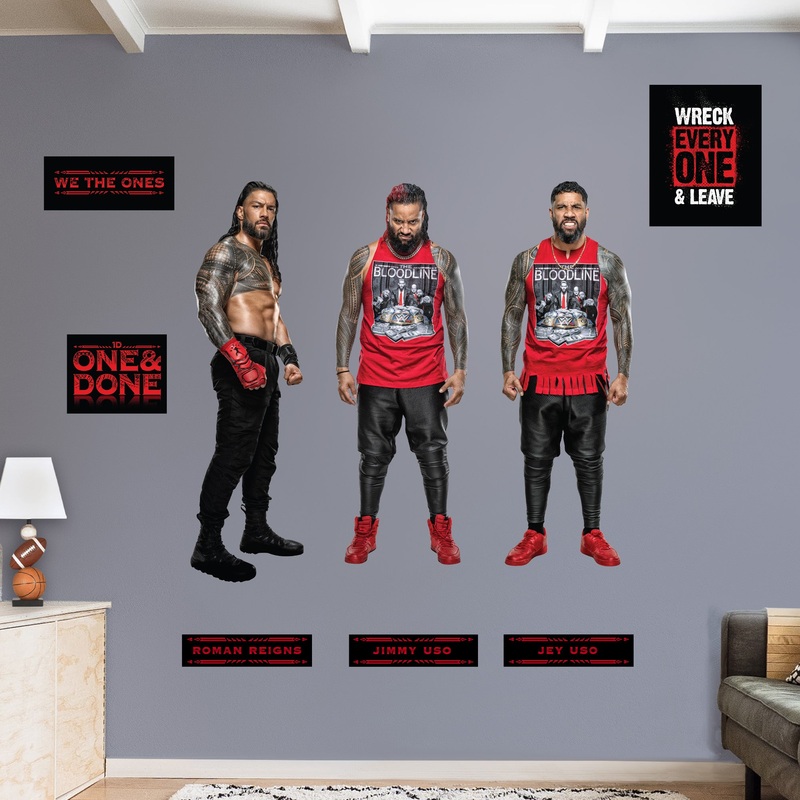 Roman Reigns, Jey Uso, and Jimmy Uso – RealBig Bloodline Collection – Official WWE – Reusable Vinyl Wall Decals
