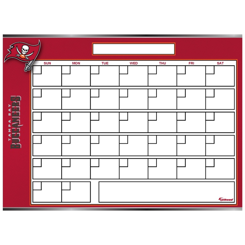 Tampa Bay Buccaneers – Dry Erase Calendar – Official NFL – Reusable Vinyl Wall Decal