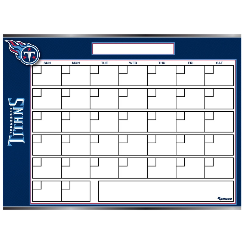Tennessee Titans – Dry Erase Calendar – Official NFL – Reusable Vinyl Wall Decal