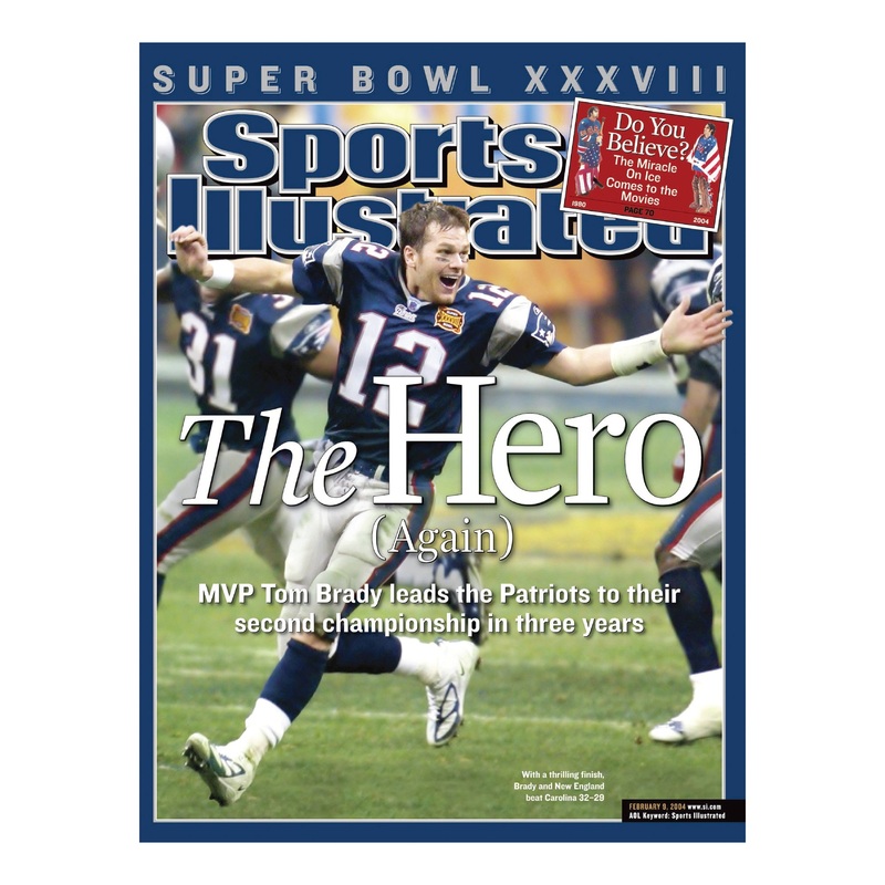 Tom Brady – February 2004 Super Bowl XXXVIII Championship Edition Sports Illustrated Cover – Peel & Stick Poster – Official NFL – New England Patriots – Reusable Vinyl Wall Decal