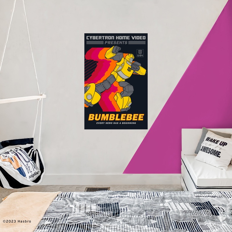 Transformers Classic Bumblebee – Home Video – Peel & Stick Poster – Official Hasbro – Transformers – Reusable Vinyl Wall Decal