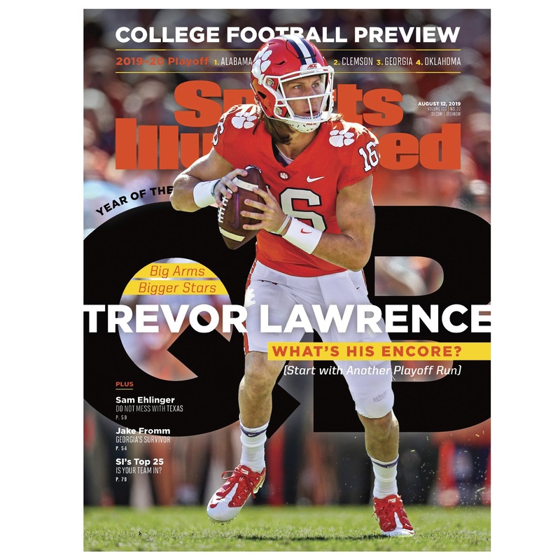 Trevor Lawrence – August 2019 Sports Illustrated Cover – Peel & Stick Poster – Official NCAA – Clemson Tigers – Reusable Vinyl Wall Decal