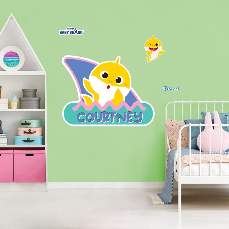Baby Shark – Baby Shark Wave Graphic – With Personalized Name – Official Nickelodeon – Vinyl Transfer Decals