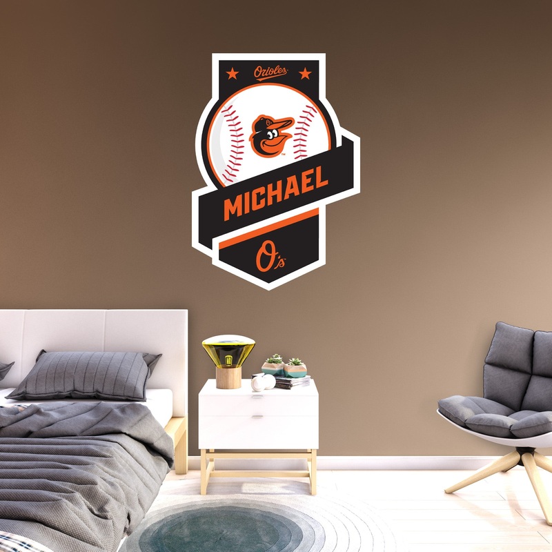 Baltimore Orioles – Banner Badge – With Personalized Name – Official MLB – Vinyl Transfer Decal