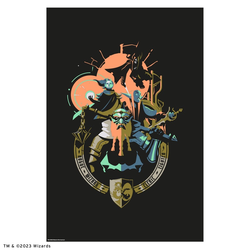 Character Class – Peel & Stick Poster – Official Hasbro – Dungeons & Dragons – Reusable Vinyl Wall Decal
