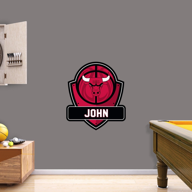 Chicago Bulls – Badge – With Personalized Name – Official NBA – Vinyl Transfer Decal
