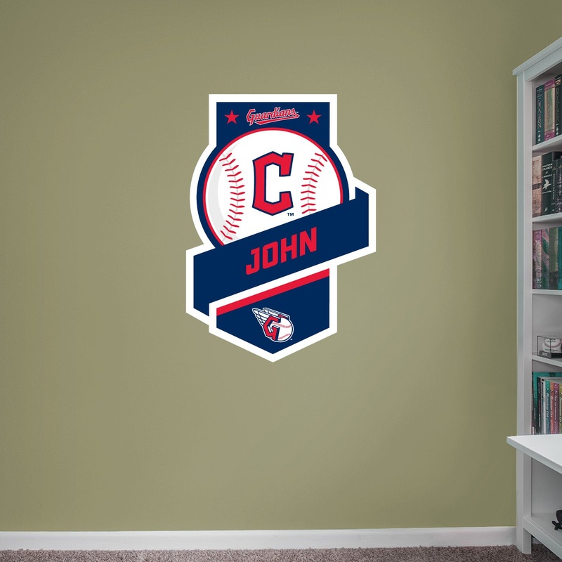 Cleveland Guardians – Banner Badge – With Personalized Name – Official MLB – Vinyl Transfer Decal