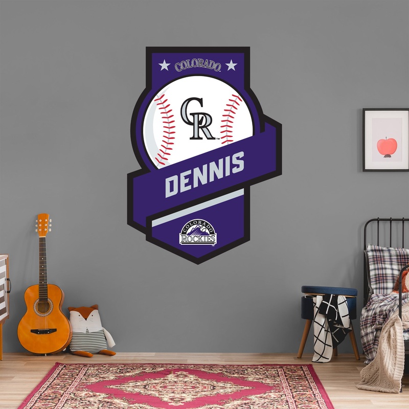 Colorado Rockies – Banner Logo – With Personalized Name – Official MLB – Vinyl Transfer Decal