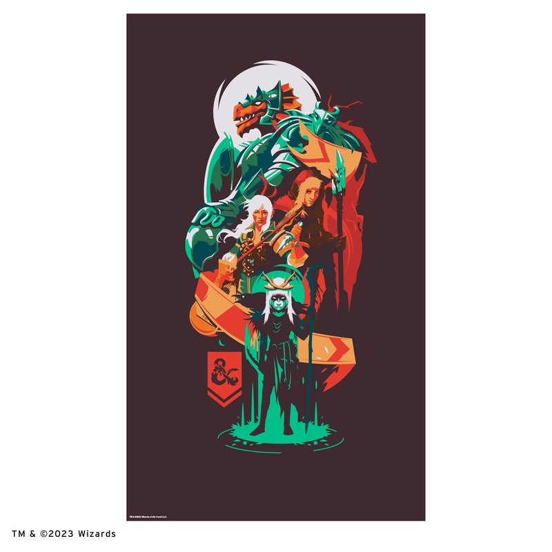 Dungeons & Dragons – ‘Stacked Against the Odds’ – Peel & Stick Poster – Official Hasbro – Reusable Vinyl Wall Decal