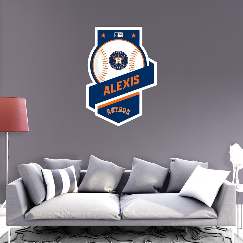 Houston Astros – Banner Logo – With Personalized Name – Official MLB – Vinyl Transfer Decal