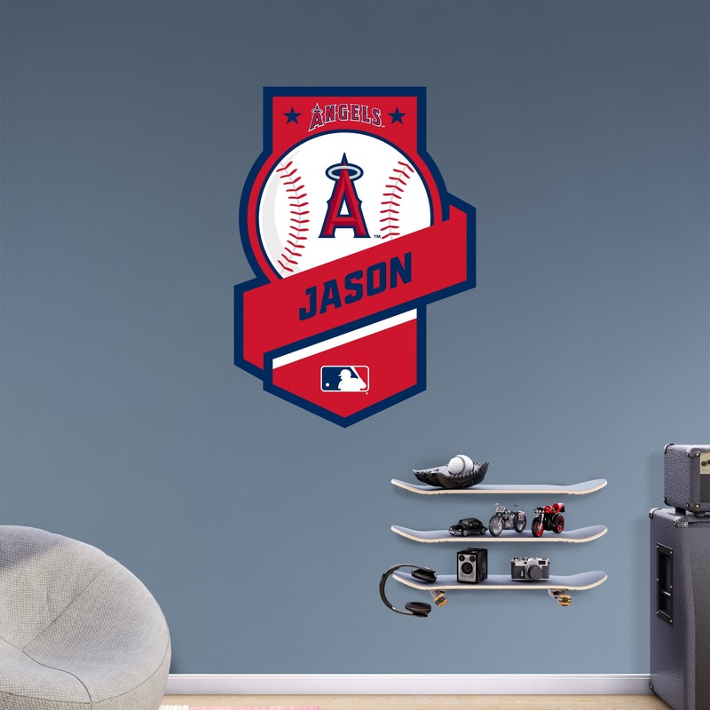 Los Angeles Angels – Banner Badge – With Personalized Name – Official MLB – Vinyl Transfer Decal