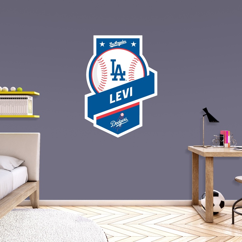 Los Angeles Dodgers – Banner Badge – With Personalized Name – Official MLB – Vinyl Transfer Decal