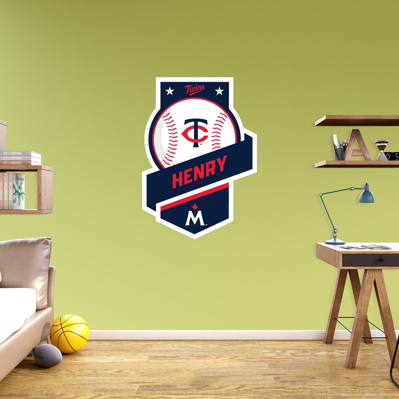 Minnesota Twins – Banner Badge – With Personalized Name – Official MLB – Vinyl Transfer Decal