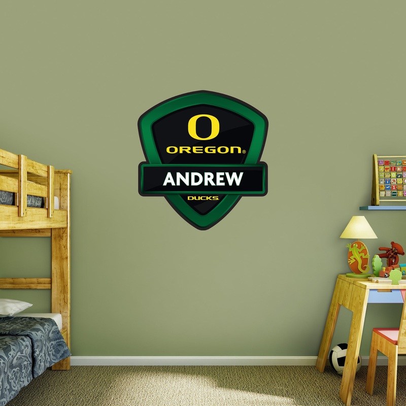 Oregon Ducks – Badge – With Personalized Name – Official NCAA – Vinyl Transfer Decal