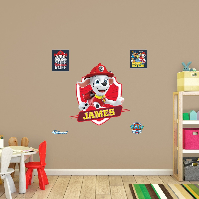 Paw Patrol – Marshall Graphic – With Personalized Name – Official Nickelodeon – Vinyl Transfer Decals #1