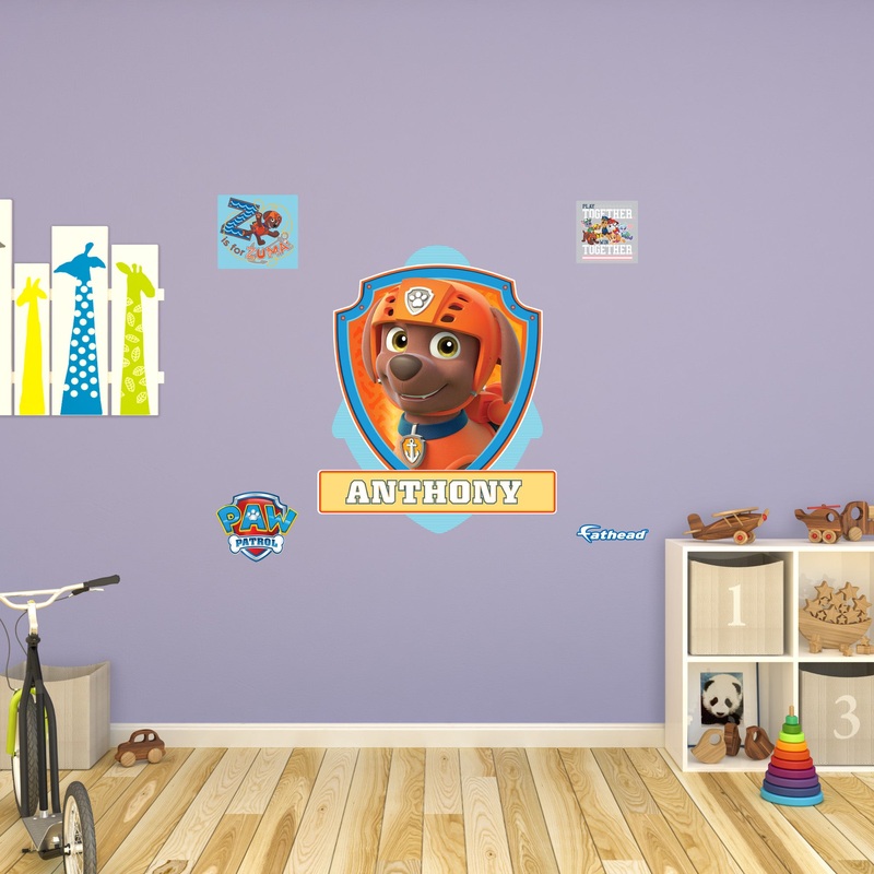 Paw Patrol – Zuma Graphic – With Personalized Name – Official Nickelodeon – Vinyl Transfer Decals