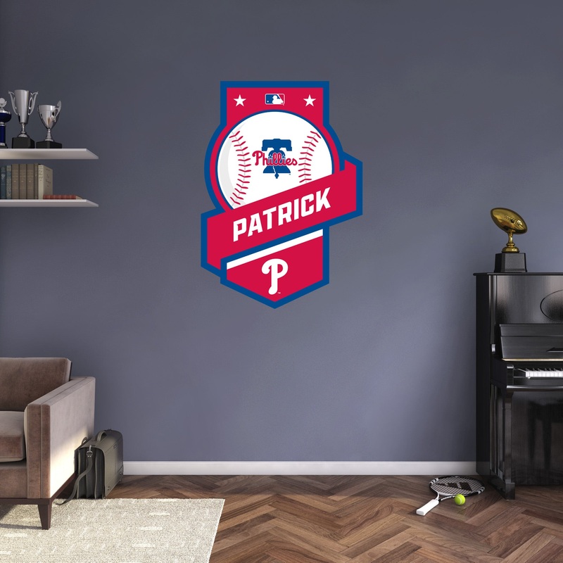 Philadelphia Phillies – Banner Logo – With Personalized Name – Official MLB – Vinyl Transfer Decal