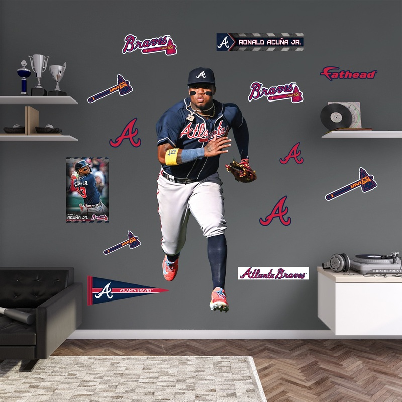 Ronald Acua Jr. – RealBig Fielding Collection – Official MLB – Atlanta Braves – Reusable Vinyl Wall Decals