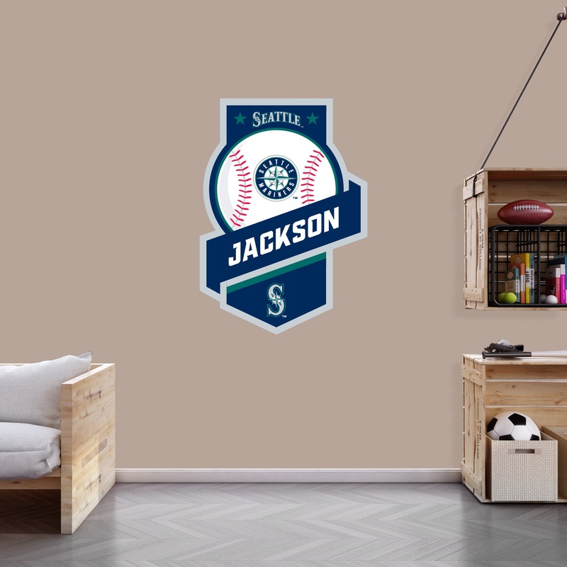 Seattle Mariners – Banner Badge – With Personalized Name – Official MLB – Vinyl Transfer Decal