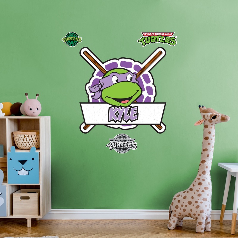Teenage Mutant Ninja Turtles – Donatello Shell Badge Graphic – With Personalized Name – Official Nickelodeon – Vinyl Transfer Decals