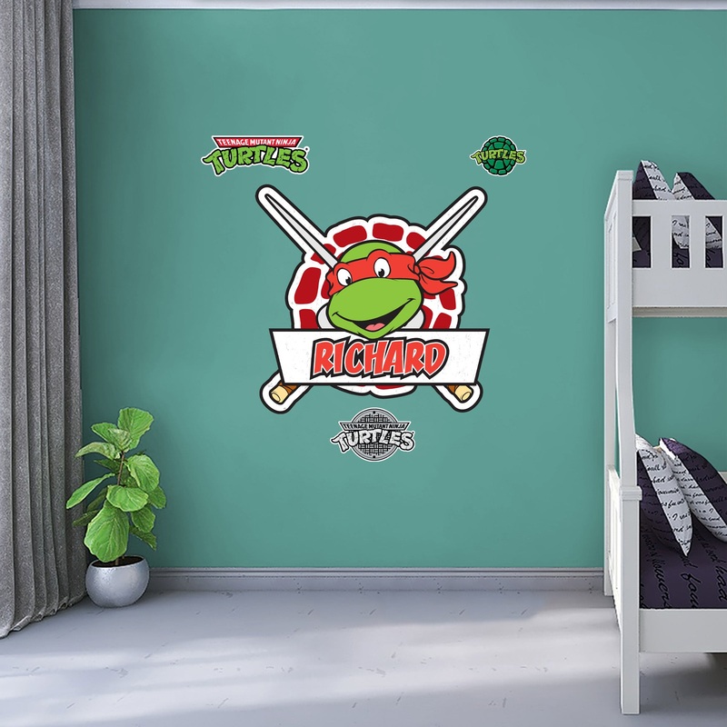 Teenage Mutant Ninja Turtles – Raphael Shell Badge Graphic – With Personalized Name – Official Nickelodeon – Vinyl Transfer Decals