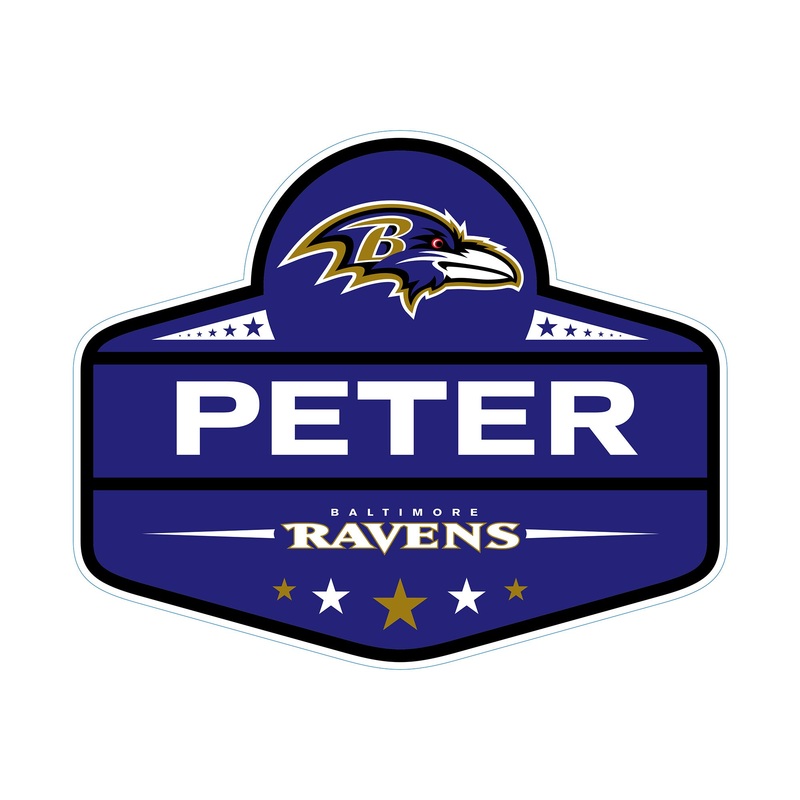 Baltimore Ravens – Badge – With Personalized Name – Official NFL – Reusable Vinyl Transfer Decal #2