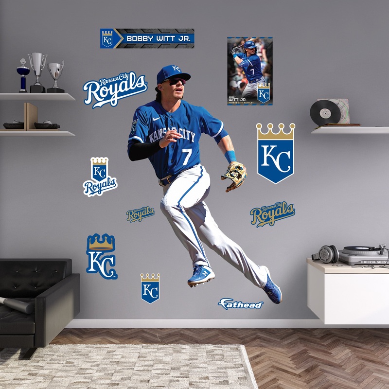 Bobby Witt Jr. – RealBig Fielding Collection – Official MLB – Kansas City Royals – Reusable Vinyl Wall Decals