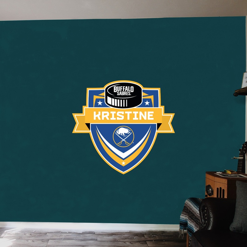 Buffalo Sabres – Badge – With Personalized Name – Official NHL – Vinyl Transfer Decal